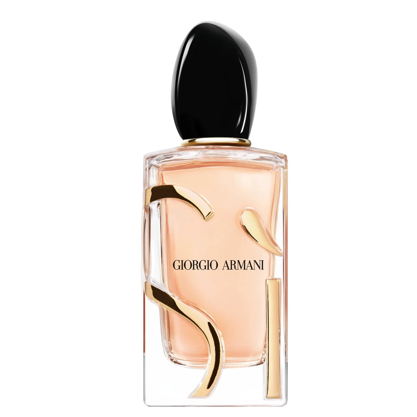 The elegant Giorgio Armani Sì Eau de Parfum bottle on a sophisticated vanity, hinting at a luxurious lifestyle.